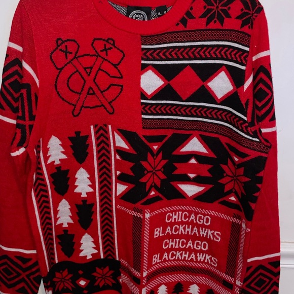 Blackhawks Christmas sweater - Picture 2 of 6